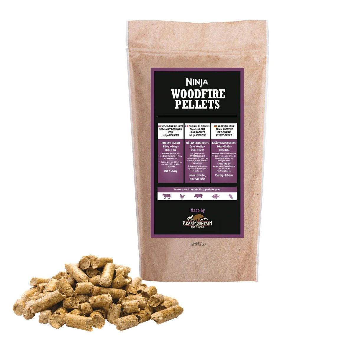 Ninja Woodfire pellets Robust Blend 900 g | Skandinavisk Design | Överdrag & tillbehör | Brun
