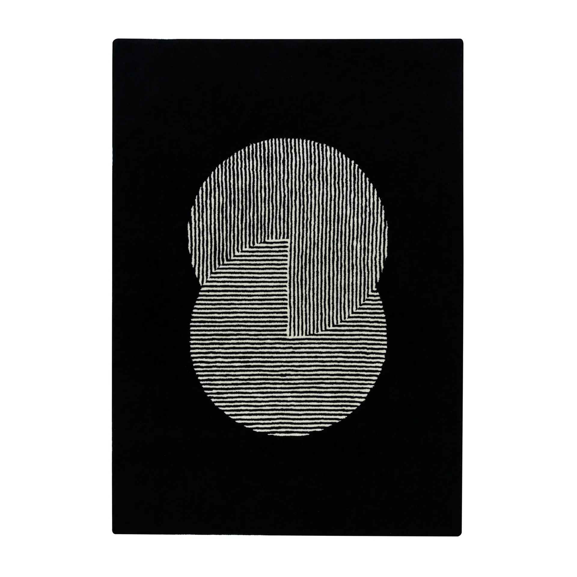 Circles ullmatta svart, 170x240 cm NJRD