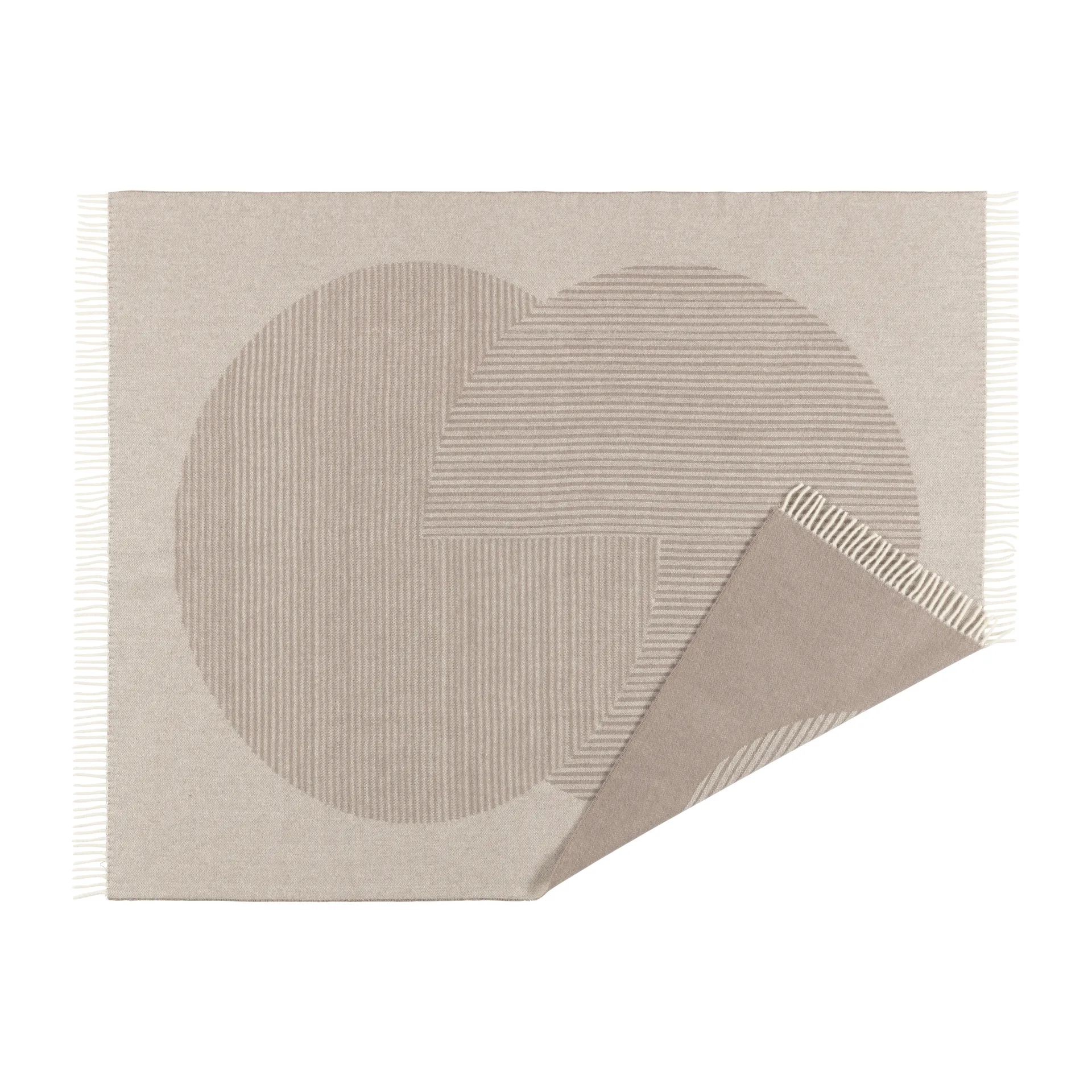 Circles ullpläd 130x185 cm, Beige NJRD