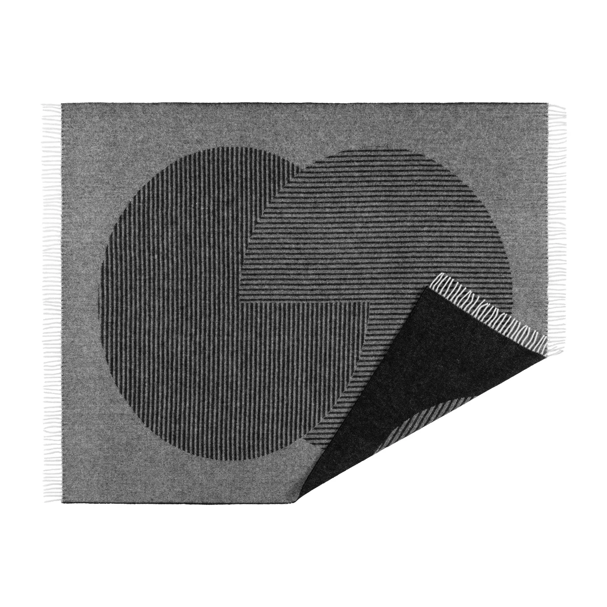 NJRD Circles ullpläd 130x185 cm Svart