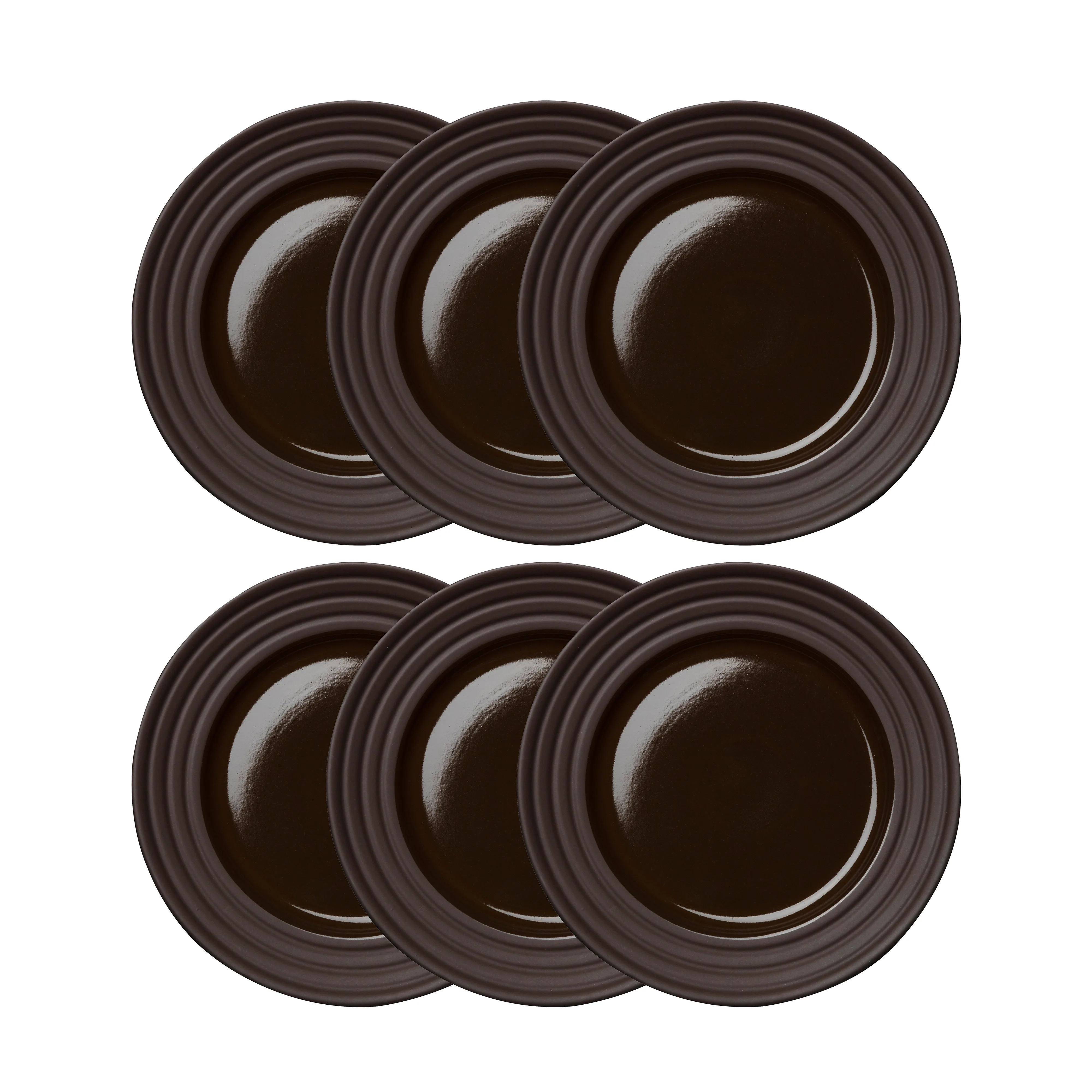 Lines assiett Ø21 cm 6-pack, Brun