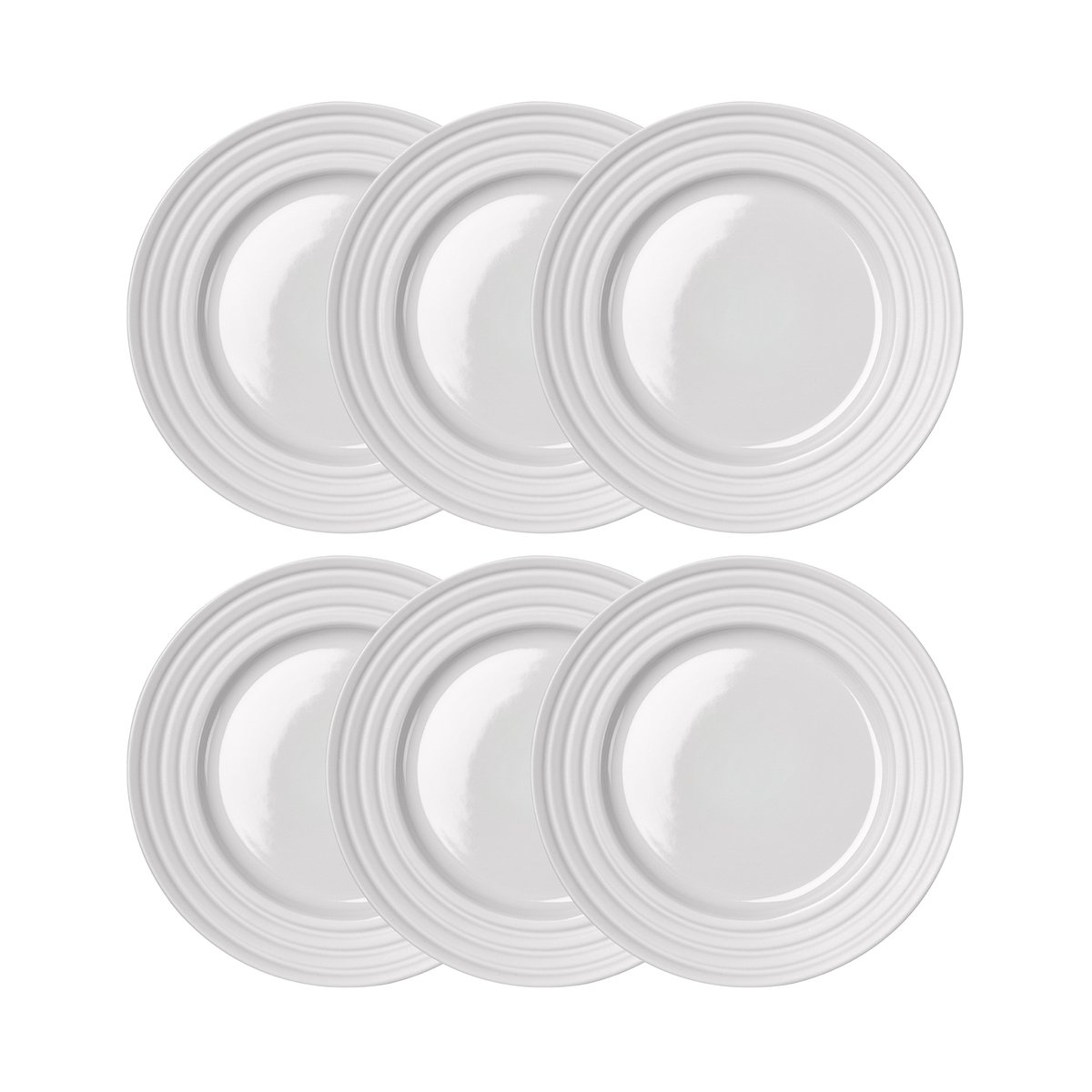 NJRD Lines assiett 21 cm 6-pack Vit | Skandinavisk Design | Assietter | Vit