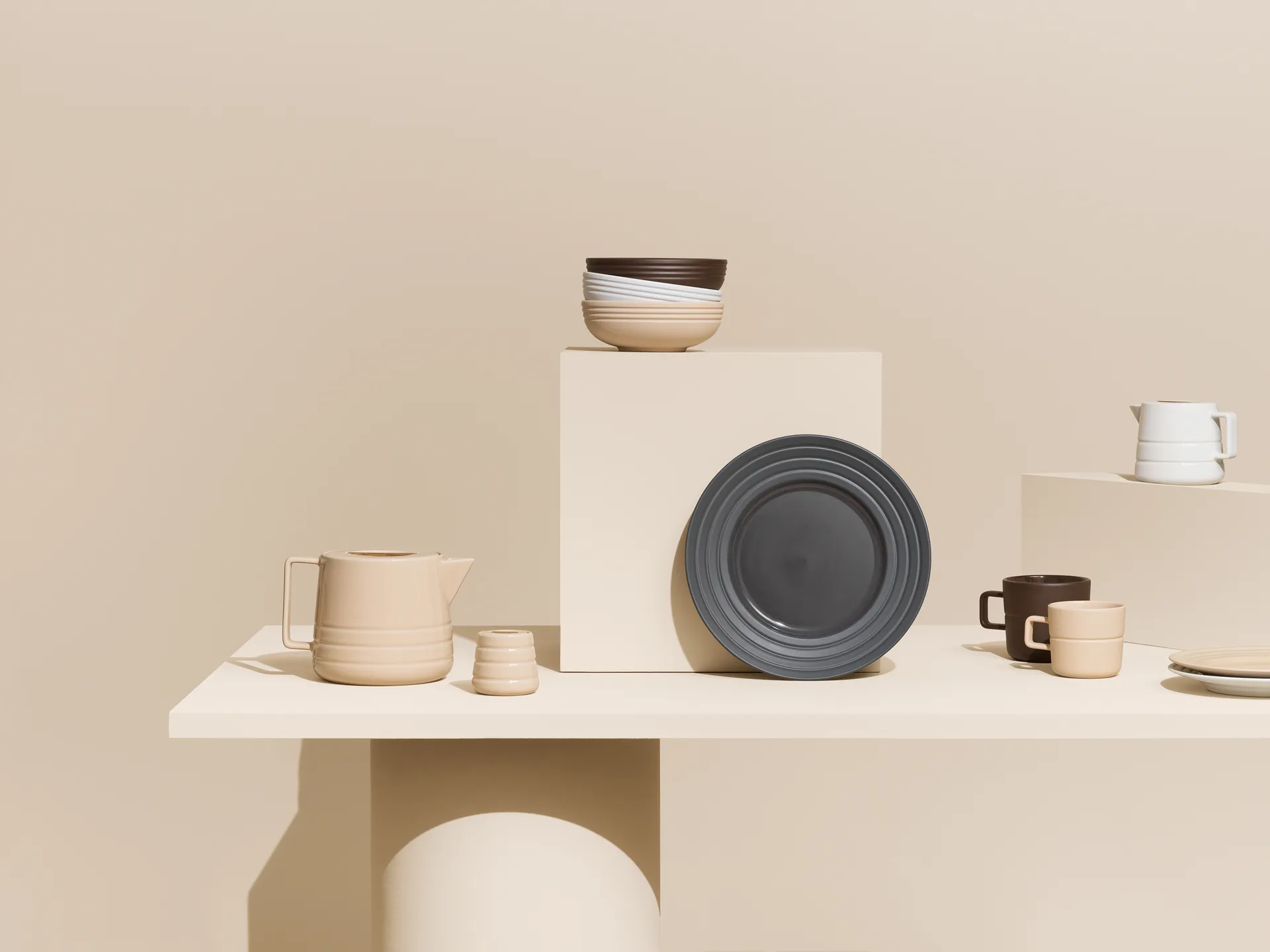 Lines skål Ø16 cm, Beige NJRD