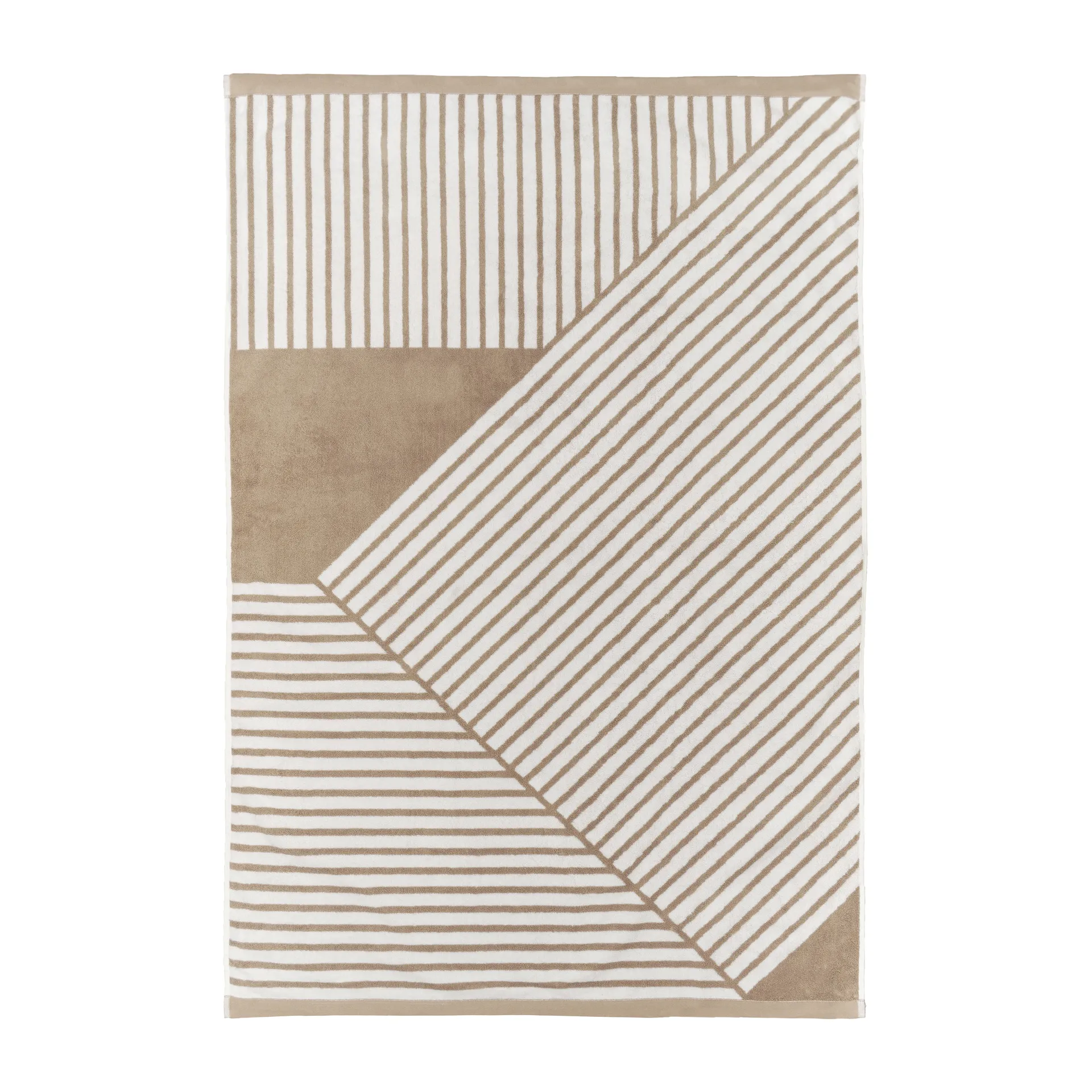Stripes badhandduk 100x150 cm, Beige NJRD