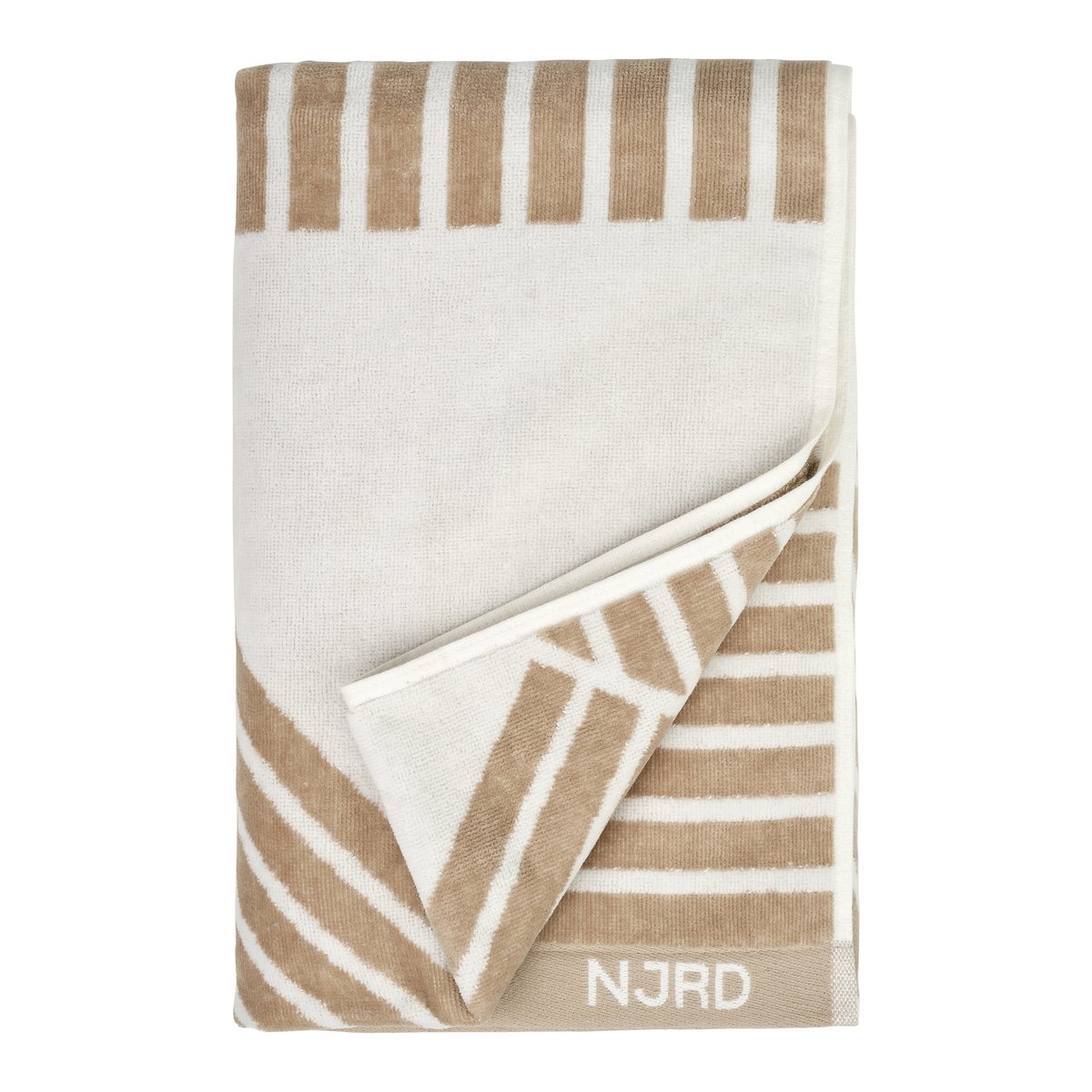 NJRD Stripes badhandduk 70x140 cm Beige | Skandinavisk Design | Badlakan | Beige