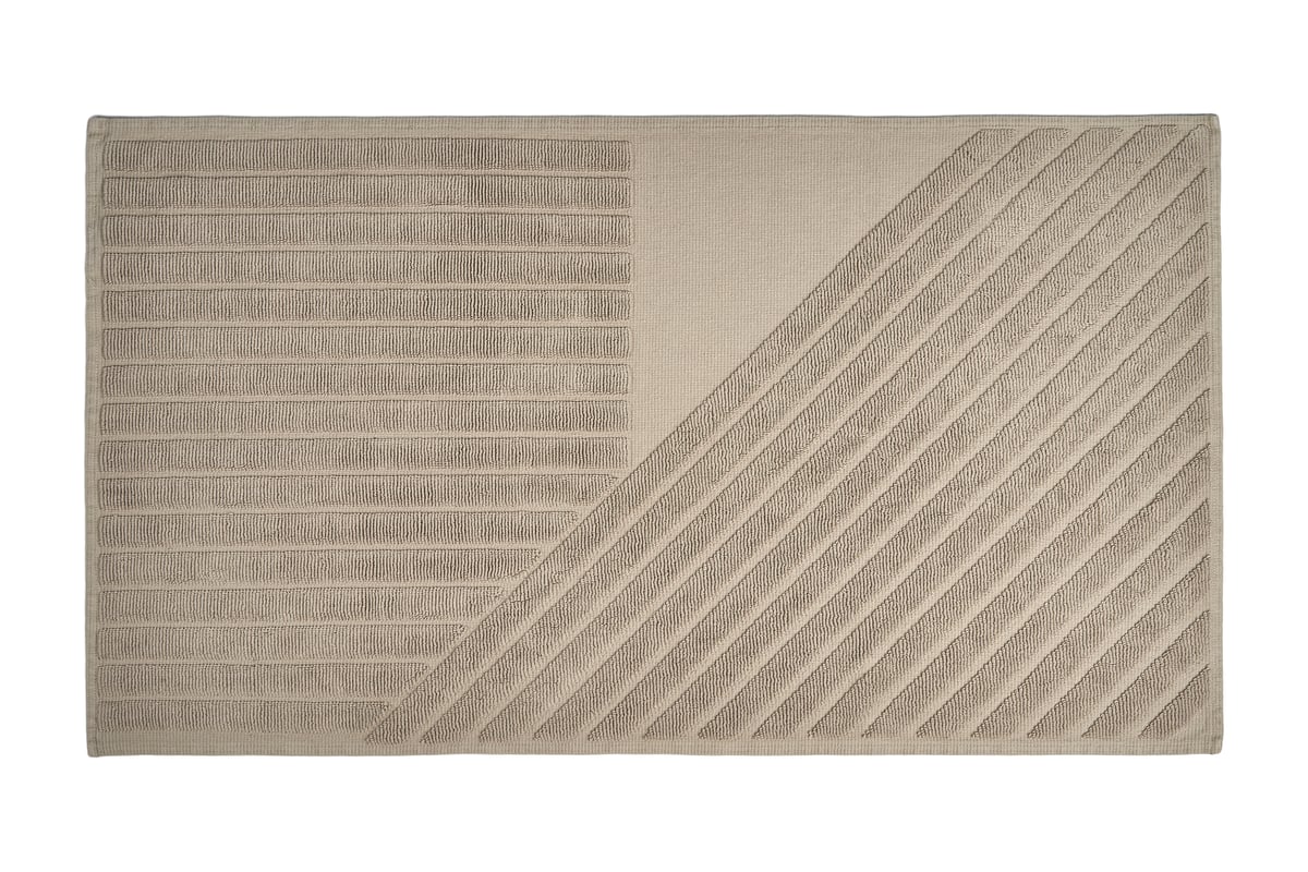 NJRD Stripes badrumsmatta 50x90 cm Beige | Skandinavisk Design | Badrumsmattor | Beige