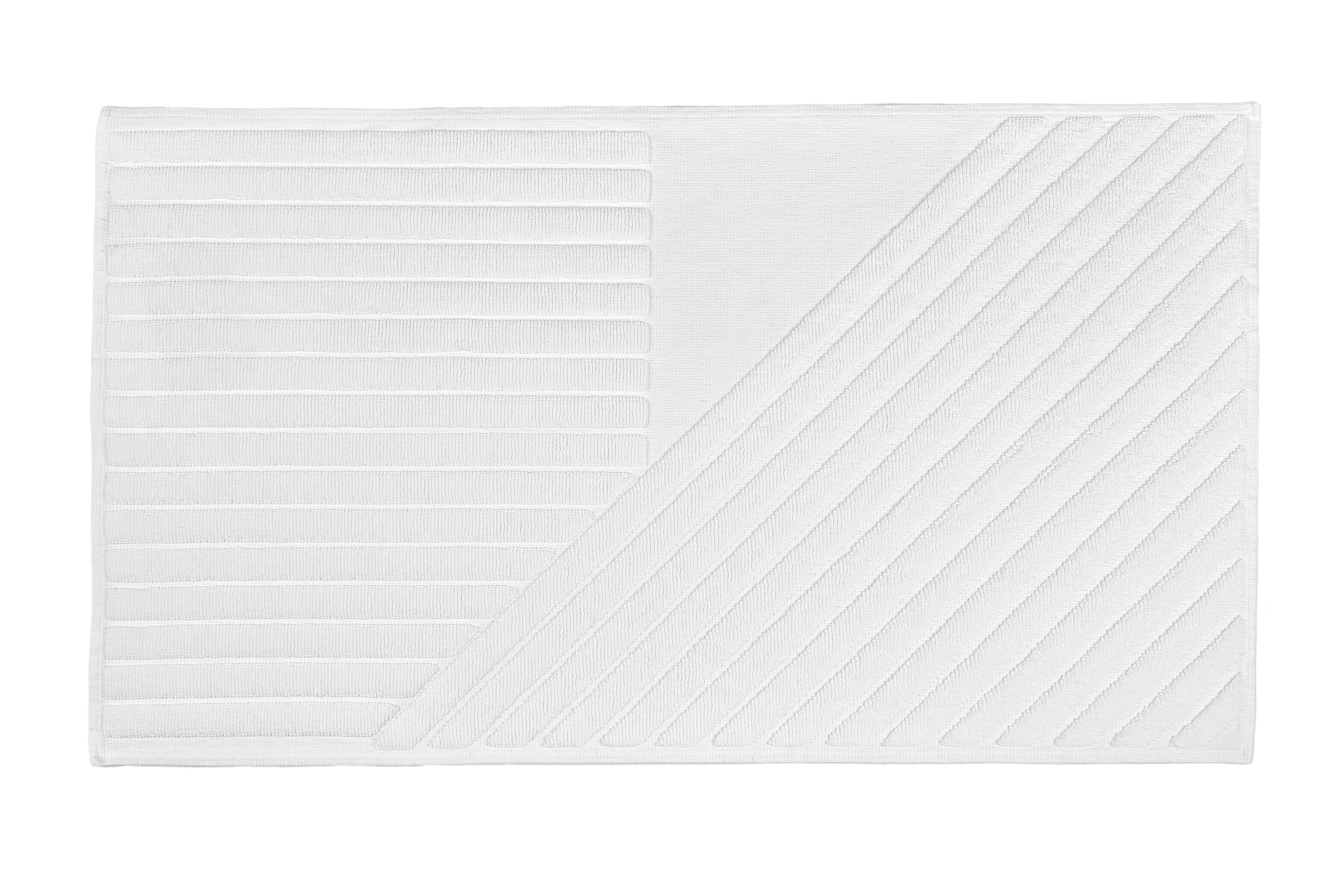 Stripes badrumsmatta 50x90 cm, Vit