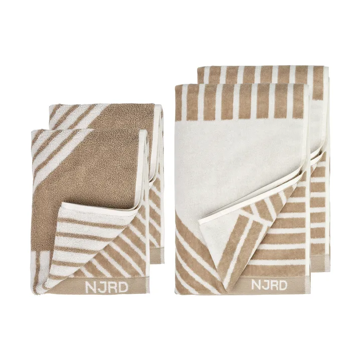 Stripes handduksset 4 delar - Beige - NJRD