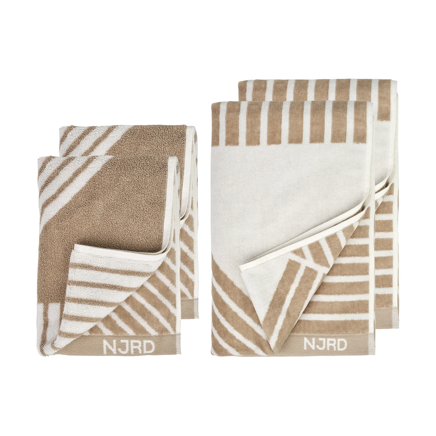 Stripes handduksset 4 delar - Beige NJRD