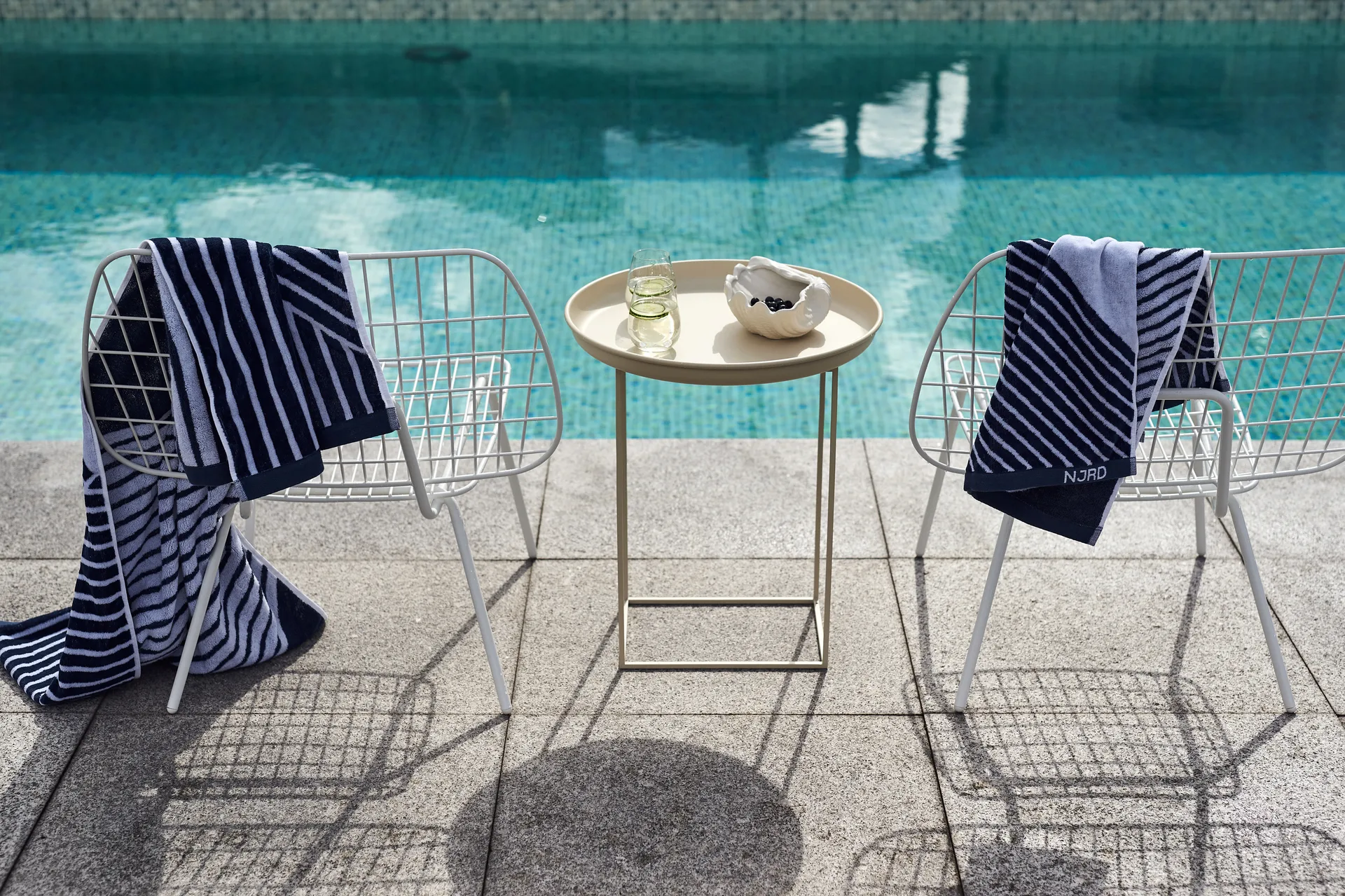 Stripes handduksset 4 delar - Blå,  NJRD