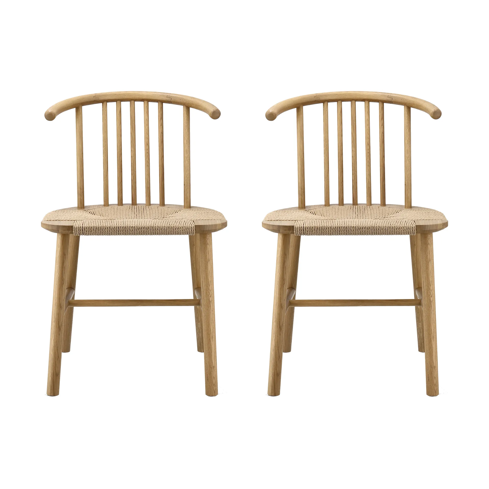 VIOR matstol flätad sits, Lackerad ek-natur, 2-pack NJRD