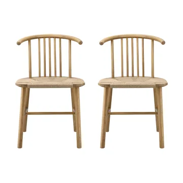 VIOR matstol flätad sits, Lackerad ek-natur, 2-pack - NJRD