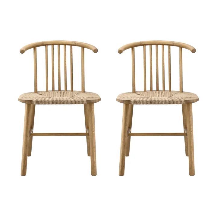 VIOR matstol flätad sits, Lackerad ek-natur, 2-pack - NJRD