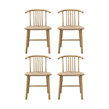 VIOR matstol flätad sits, Lackerad ek-natur, 4-pack - NJRD