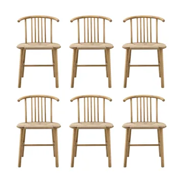 VIOR matstol flätad sits, Lackerad ek-natur, 6-pack - NJRD