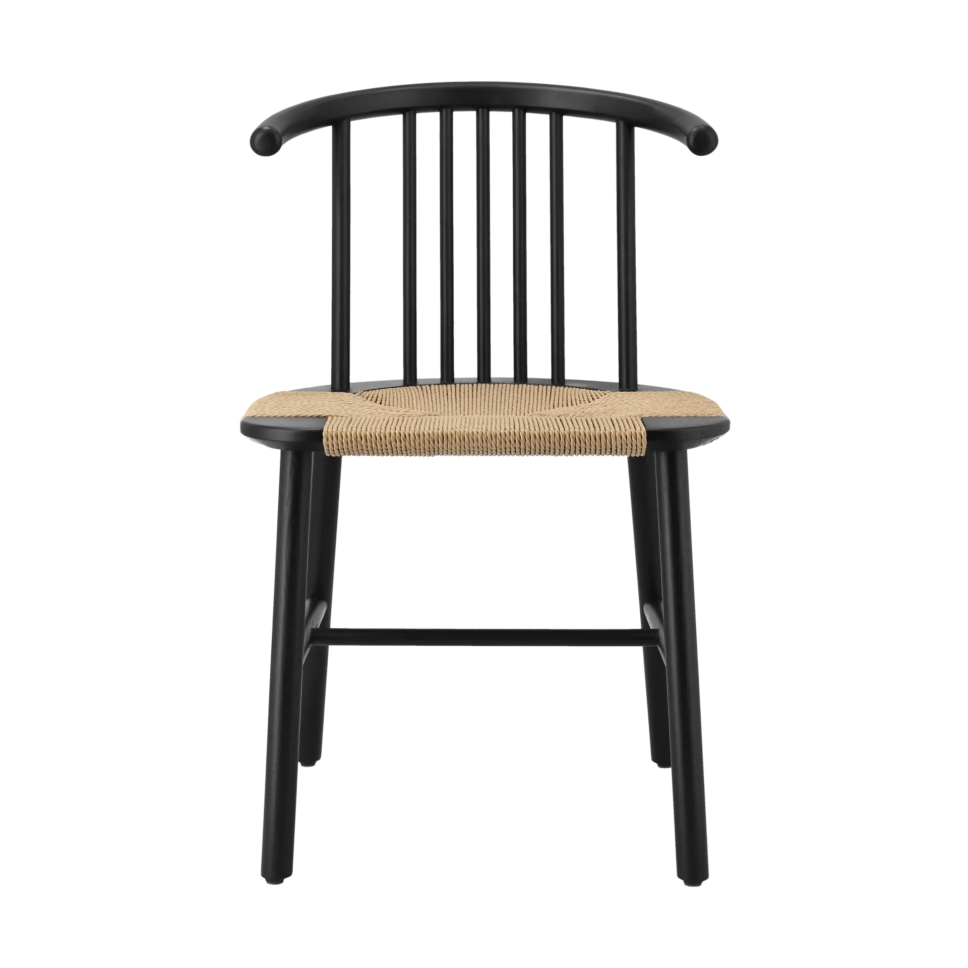 VIOR matstol flätad sits, Svartlackad ek-natur NJRD