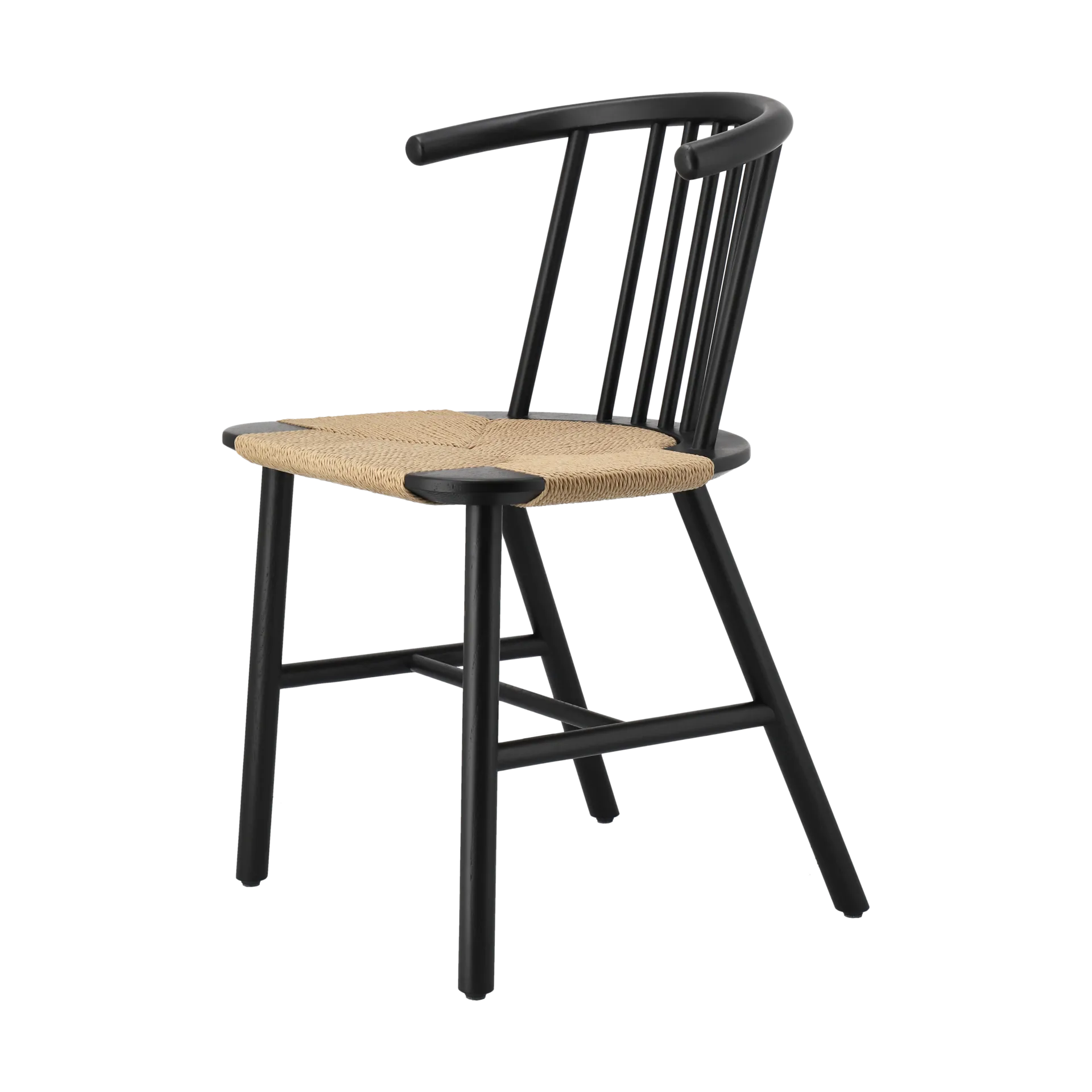 VIOR matstol flätad sits, Svartlackad ek-natur NJRD