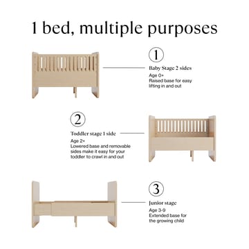 Form baby & juniorsäng 166x77,5x87 cm - Ek - Nofred