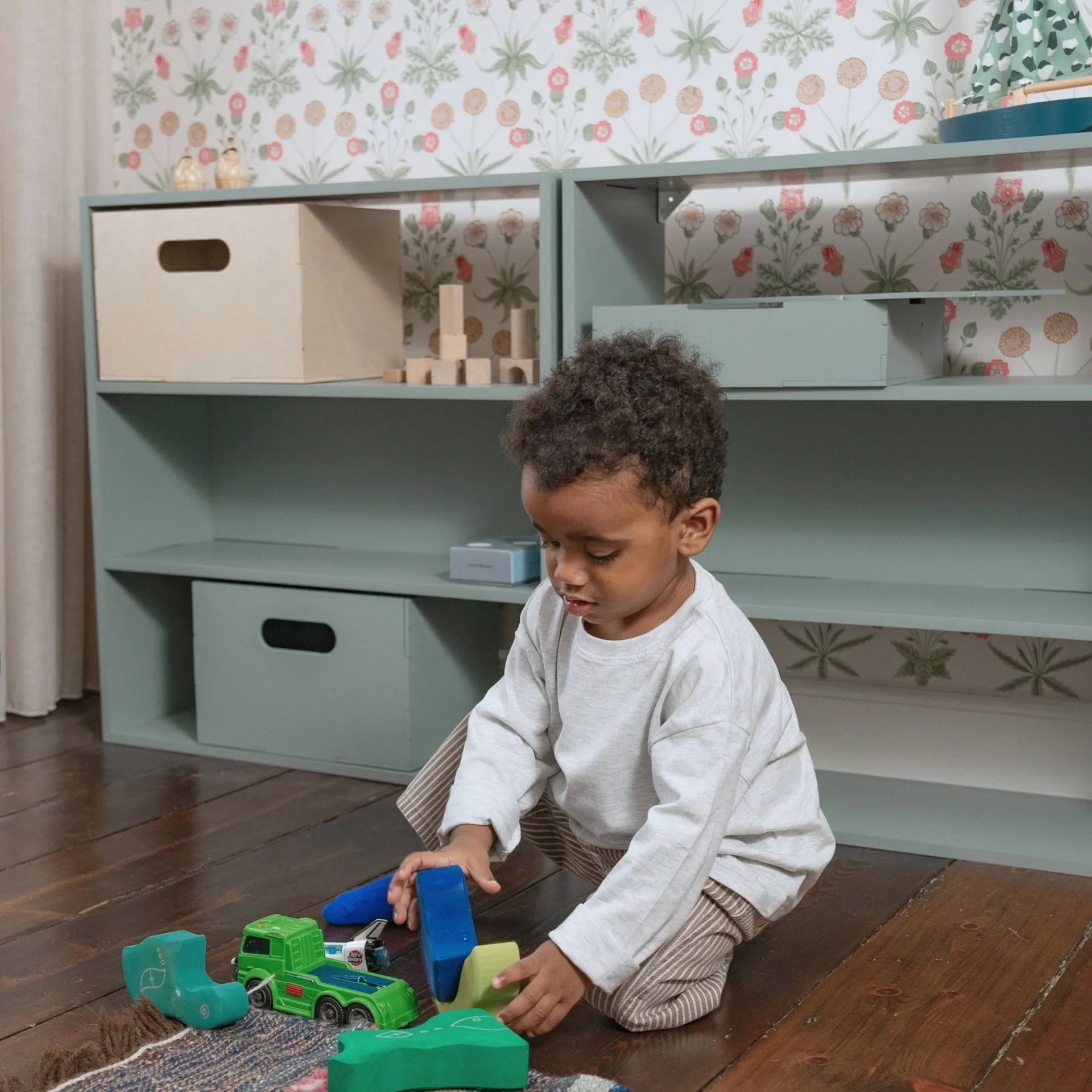 Kiddo Shelving barnhylla, Olivgrön Nofred