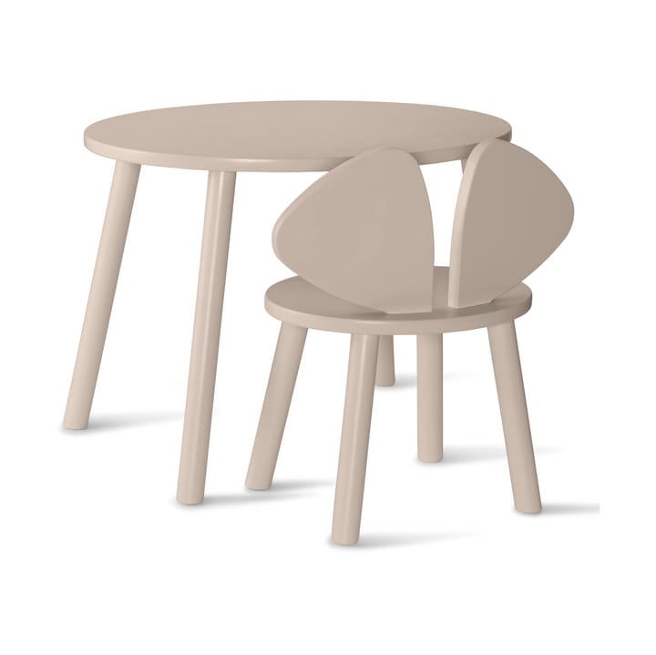 Mouse set barnstol + bord - Beige - Nofred