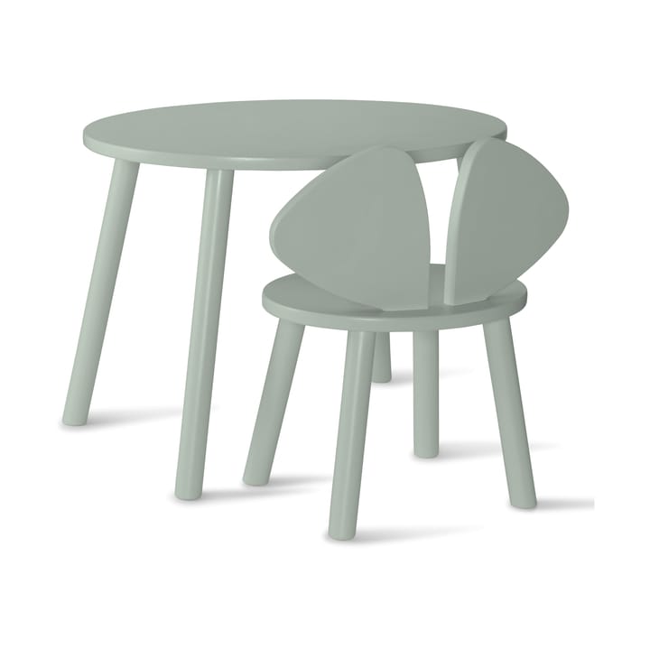 Mouse set barnstol + bord - Olivgrön - Nofred