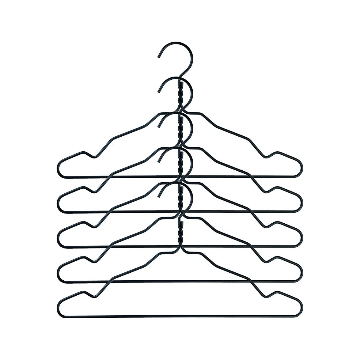 Nomess Copenhagen Alu galge 5-pack svart | Skandinavisk Design | Klädställningar & Galgar | Svart