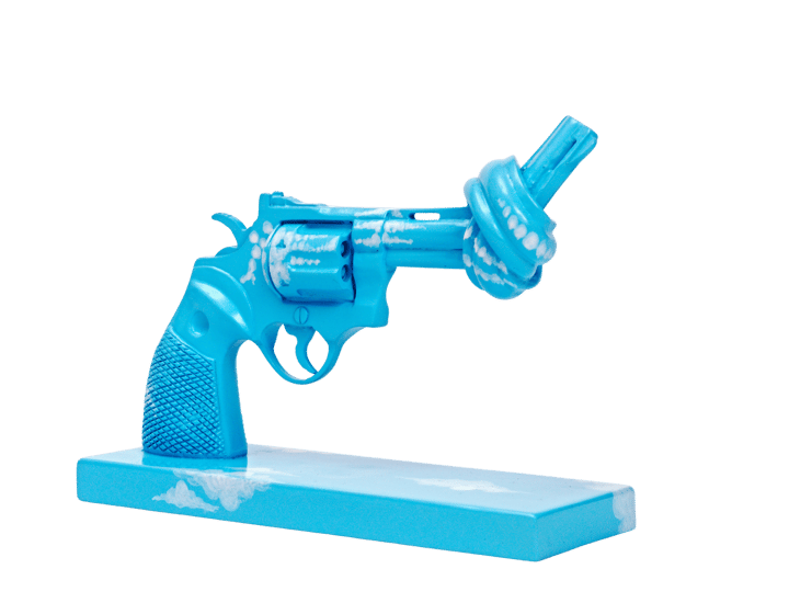 Imagine dekoration 30 cm, Blå-vit Non Violence
