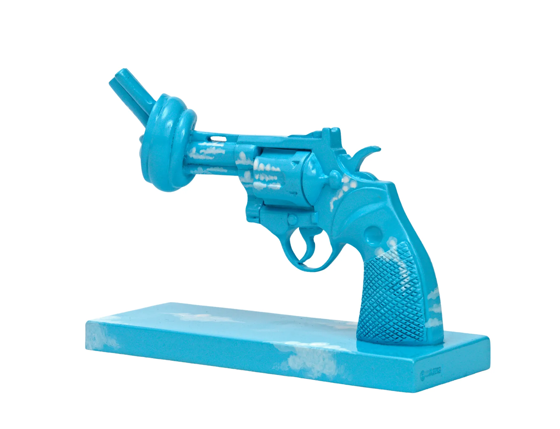 Imagine dekoration 30 cm, Blå-vit Non Violence