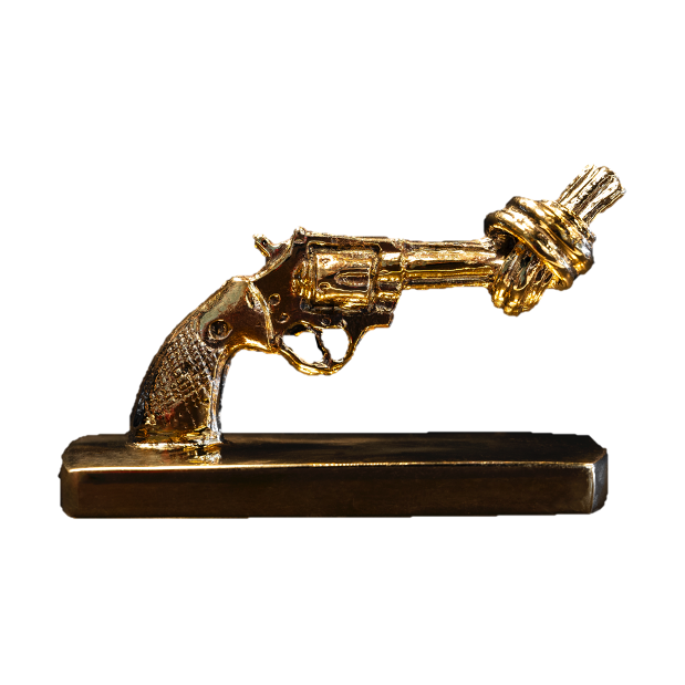 Non Violence Knotted Gun mini 7 cm Brons | Skandinavisk Design | Dekorationsdetaljer | Guldfärgad