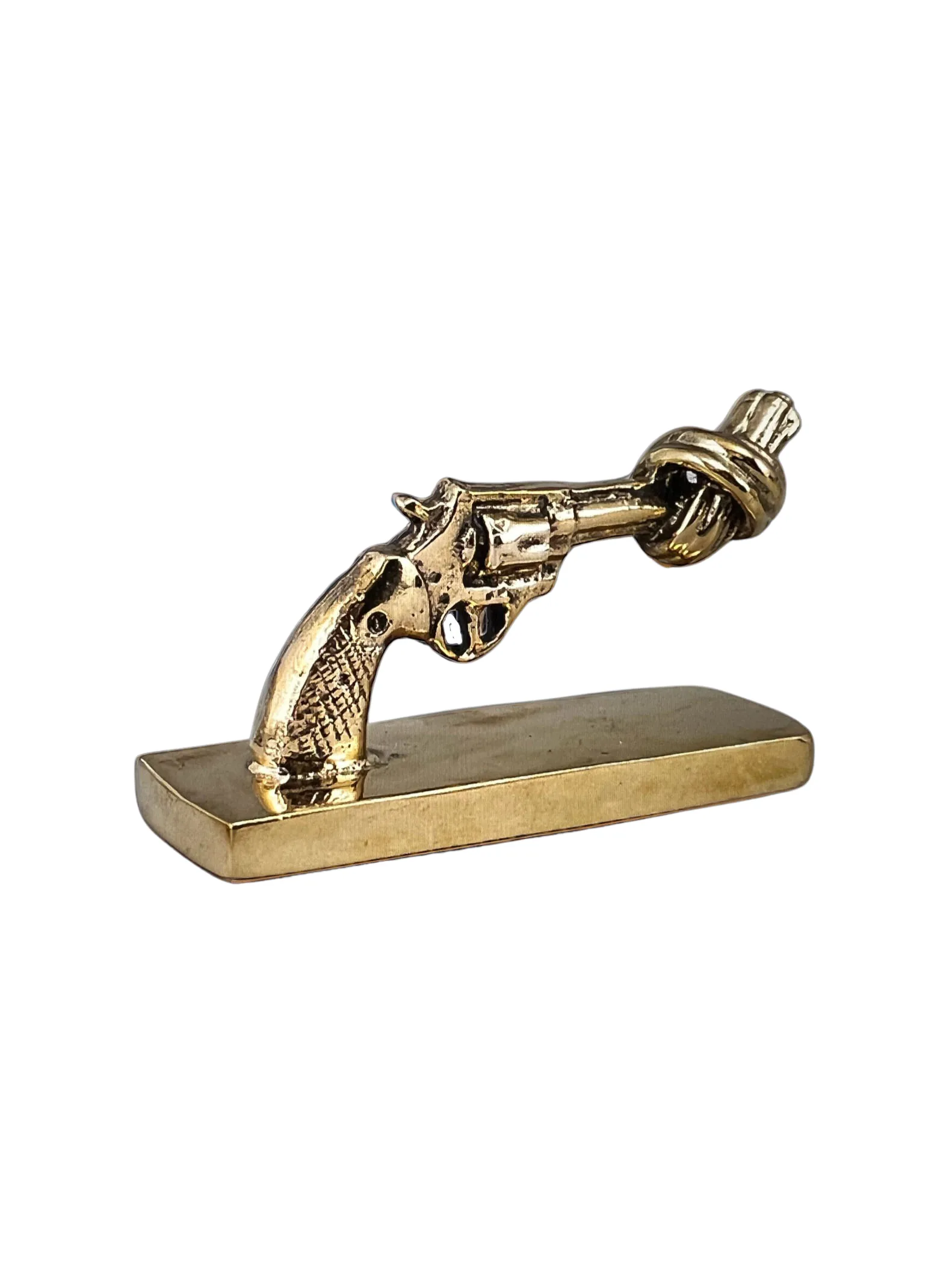 Knotted Gun mini 7 cm, Brons Non Violence