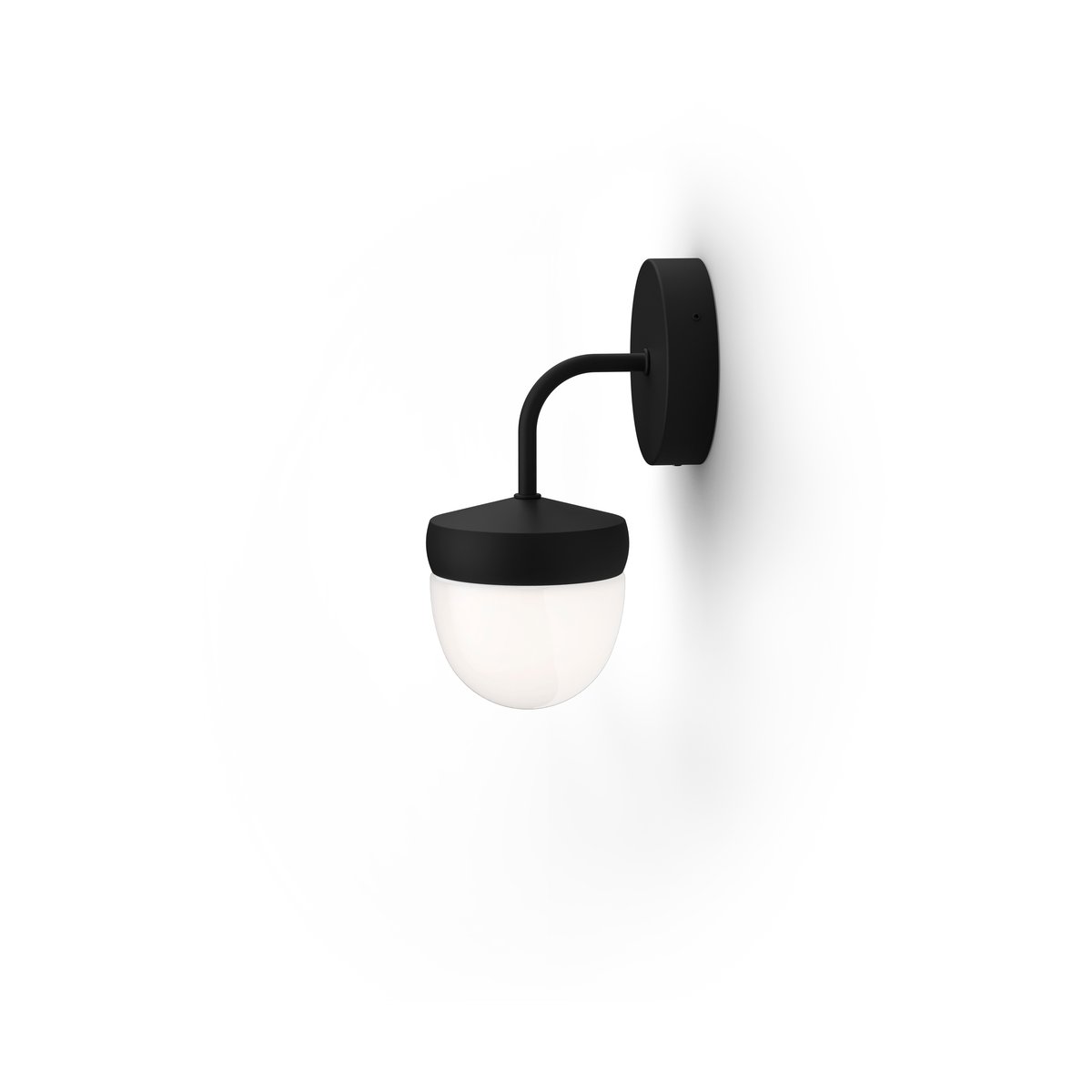 Noon Pan vägglampa frostad 10 cm Svart | Skandinavisk Design | Vägglampor | Svart