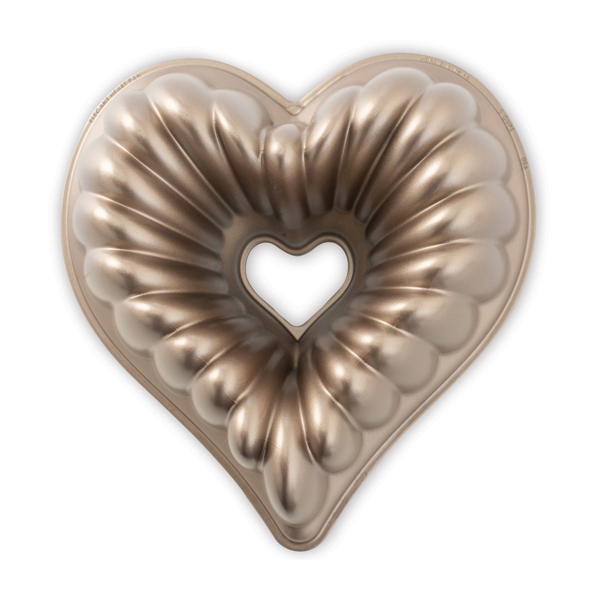Nordic Ware elegant heart bundt bakform 2,4 L | Skandinavisk Design | Kakformar & Pepparkaksformar | Guldfärgad