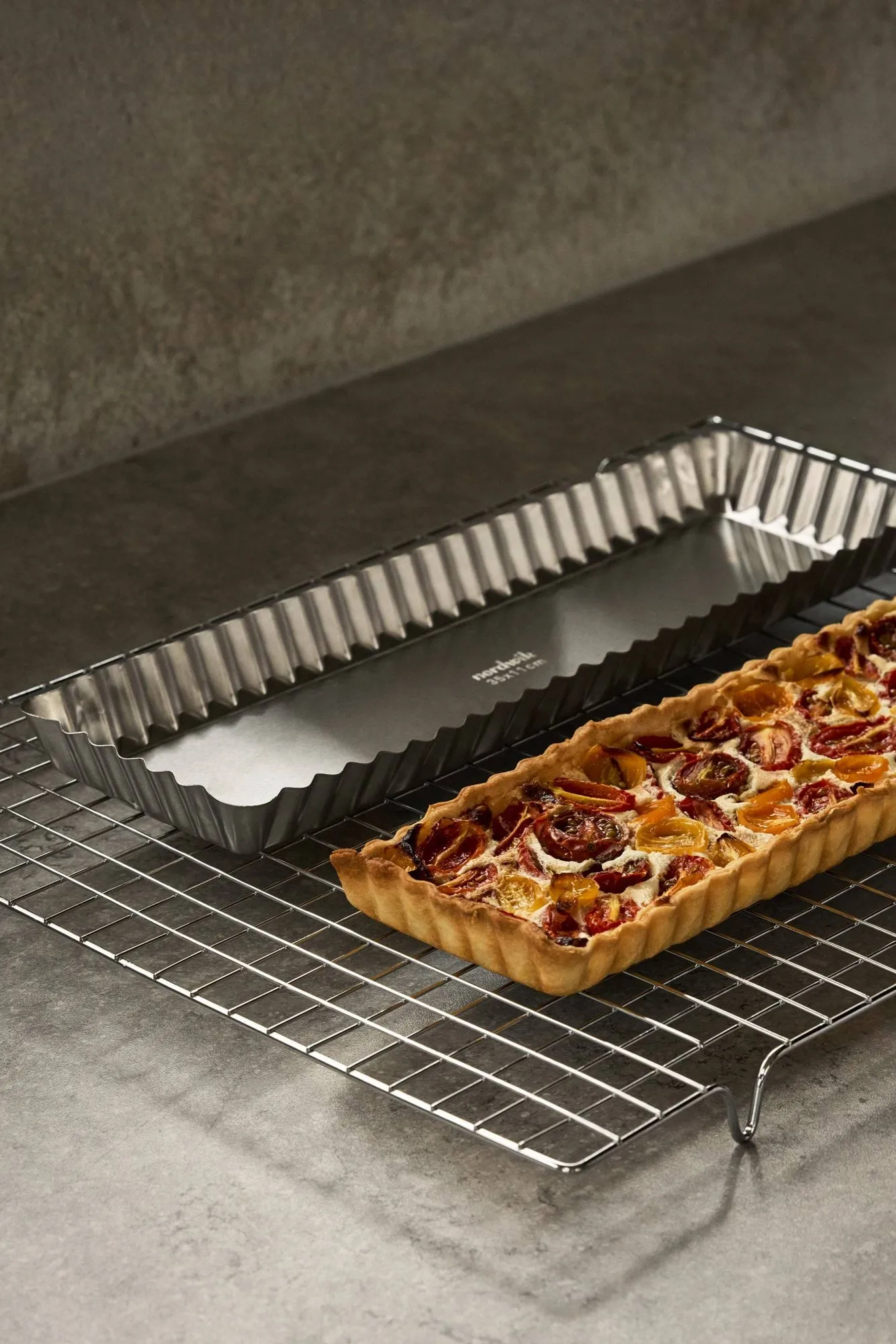 BAKE pajform med lös botten, Rektangulär, rostfritt stål, 35x11 cm Nordwik
