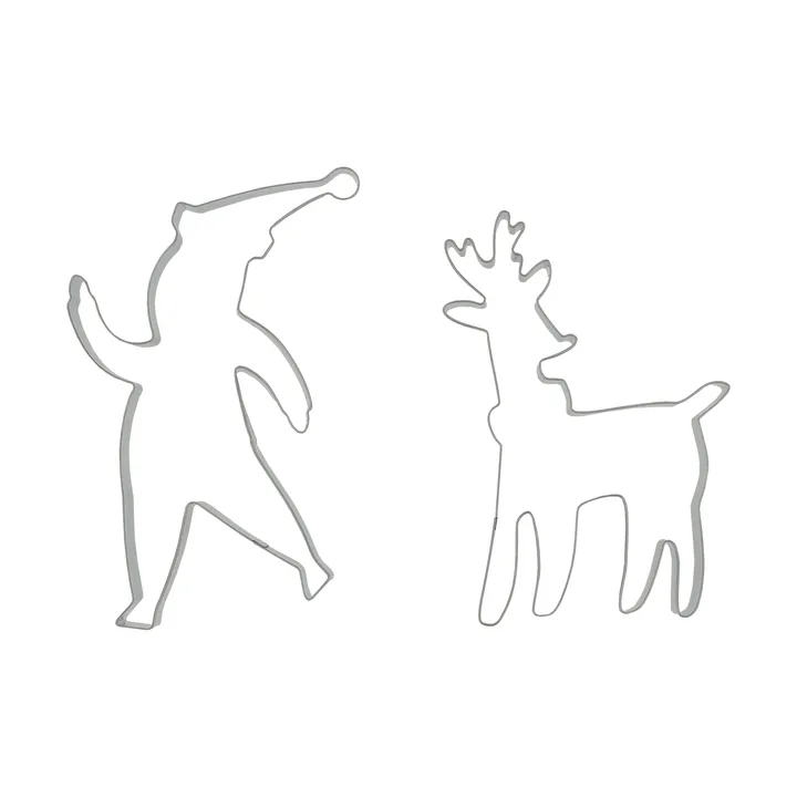 BAKE pepparkaksform - Tomte & Ren, 2 delar - Nordwik