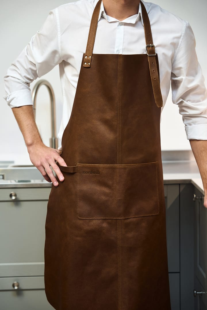 Nordwik förkläde läder, Brun Nordwik