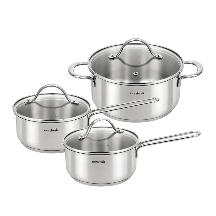 Nordwik grytset med glaslock - 3 delar - Nordwik