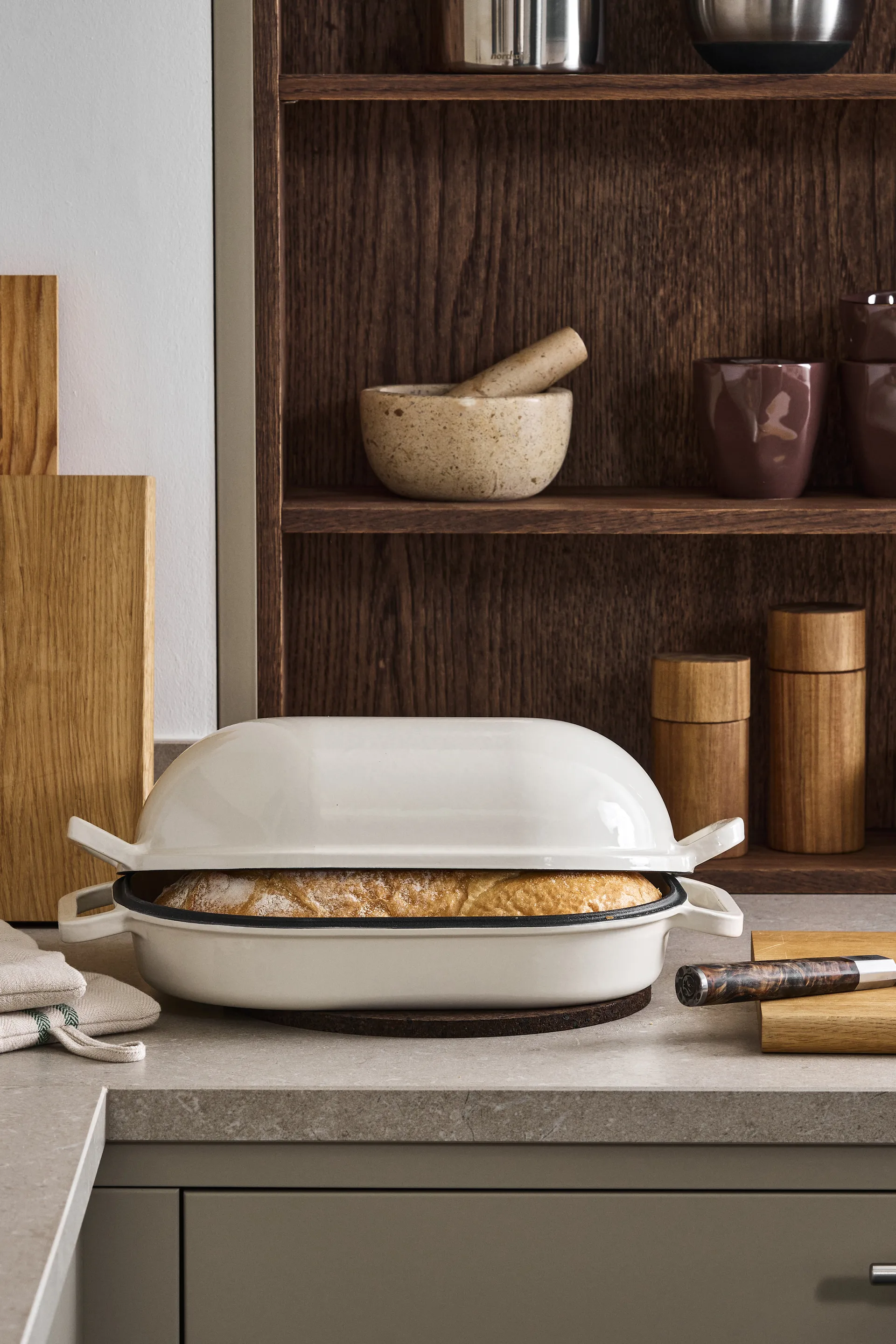Nordwik Levain brödform emaljerad 39x26 cm, Creme Nordwik