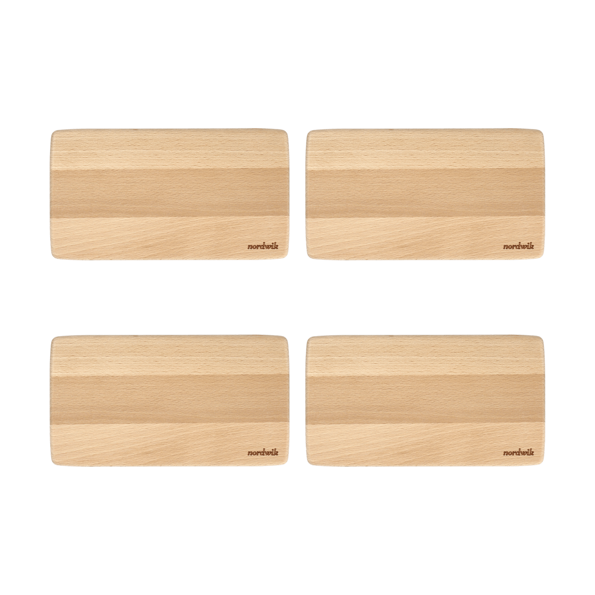 Nordwik smörgåsbricka bok 4-pack 20x11x0,8cm | Skandinavisk Design | Skärbrädor | Brun