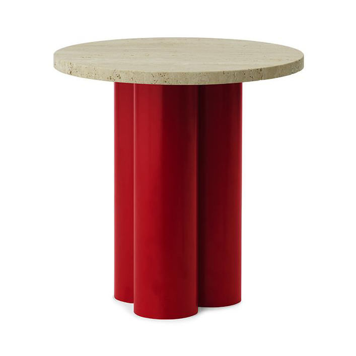 Normann Copenhagen Dit sidobord 40 cm Travertine Light-bright red