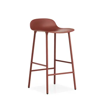 Form barstol låg 65 cm - red, rödlackerad stålben - Normann Copenhagen