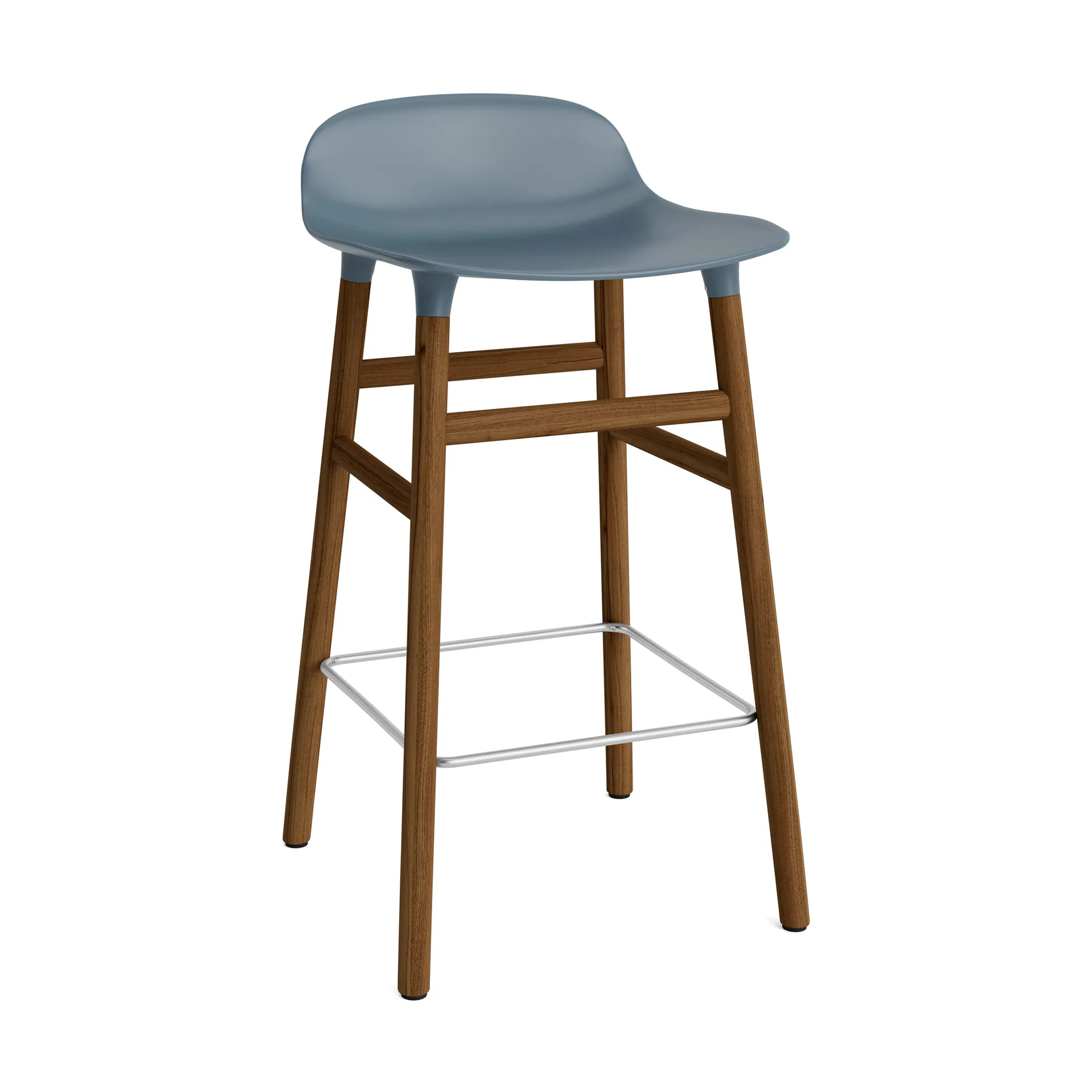 Form Chair barstol valnötsben, blå Normann Copenhagen