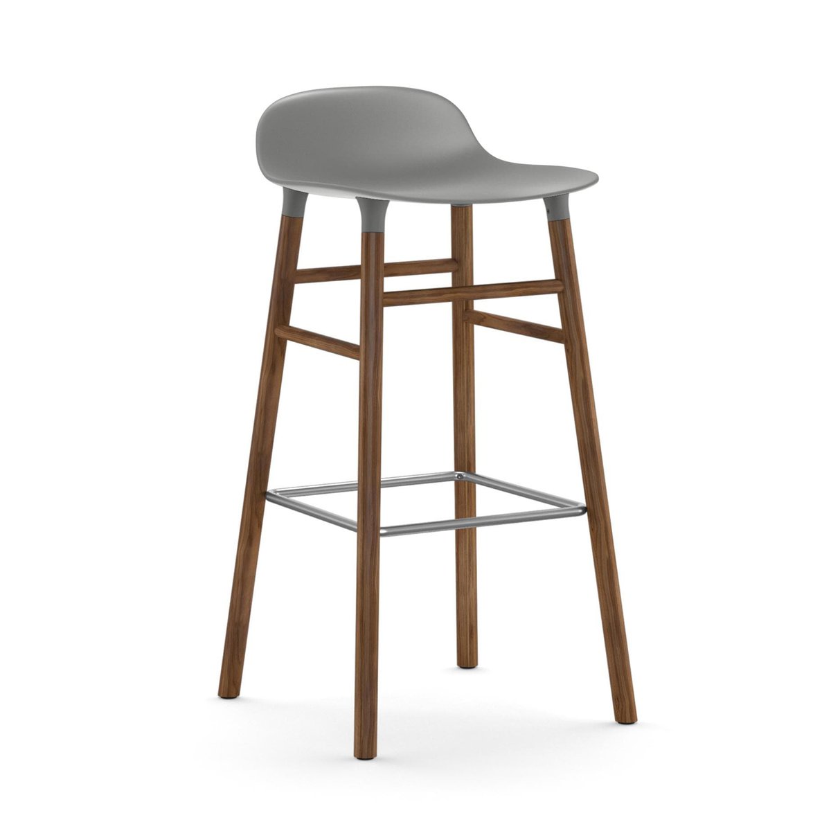 Normann Copenhagen Form Chair barstol valnötsben Grå