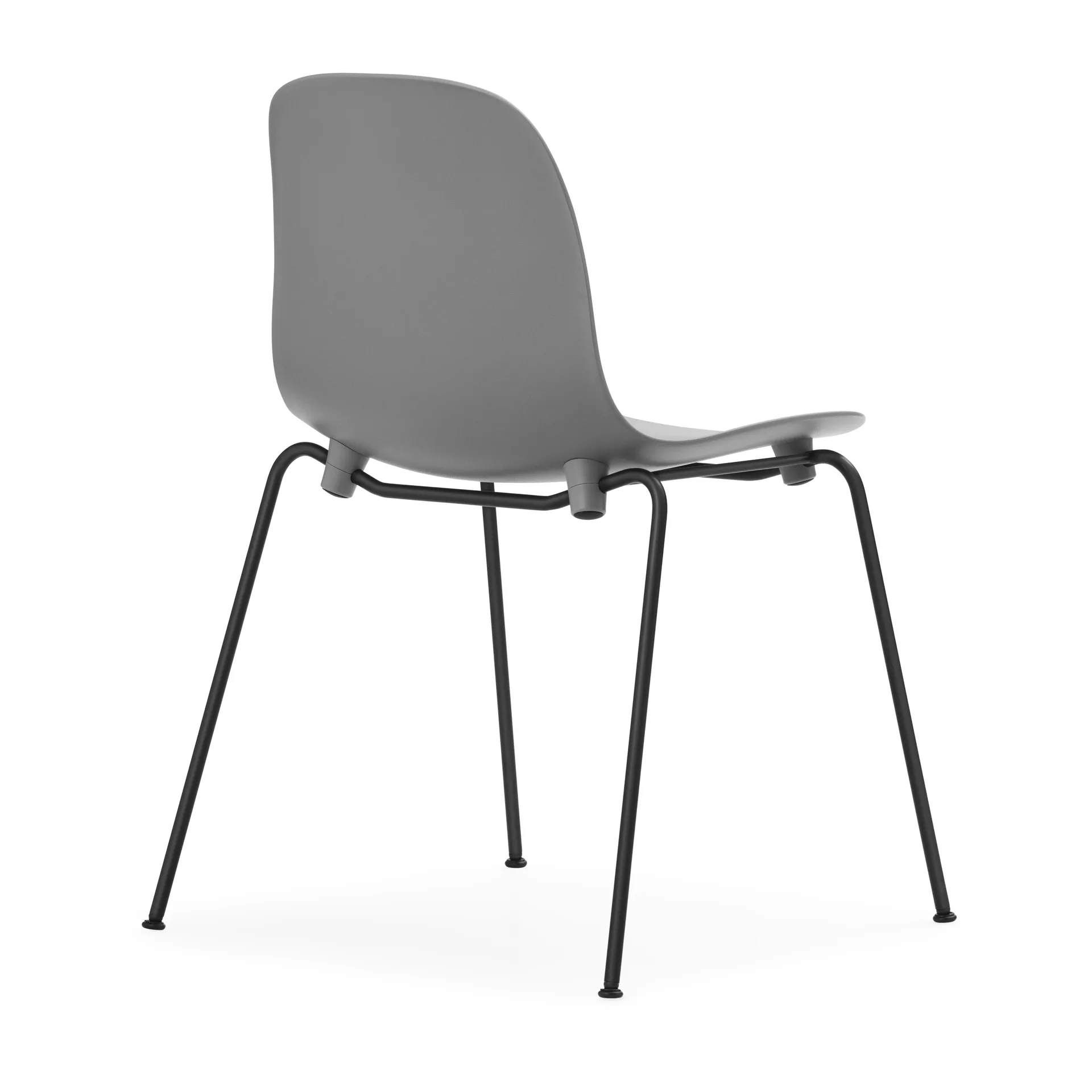 Form Chair staplingsbar stol svarta ben 2-pack, Grå Normann Copenhagen