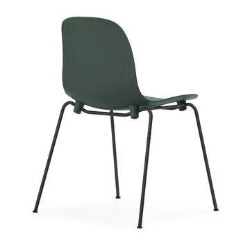 Form Chair staplingsbar stol svarta ben 2-pack, Grön - Normann Copenhagen