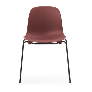 Form Chair staplingsbar stol svarta ben 2-pack, Röd - Normann Copenhagen