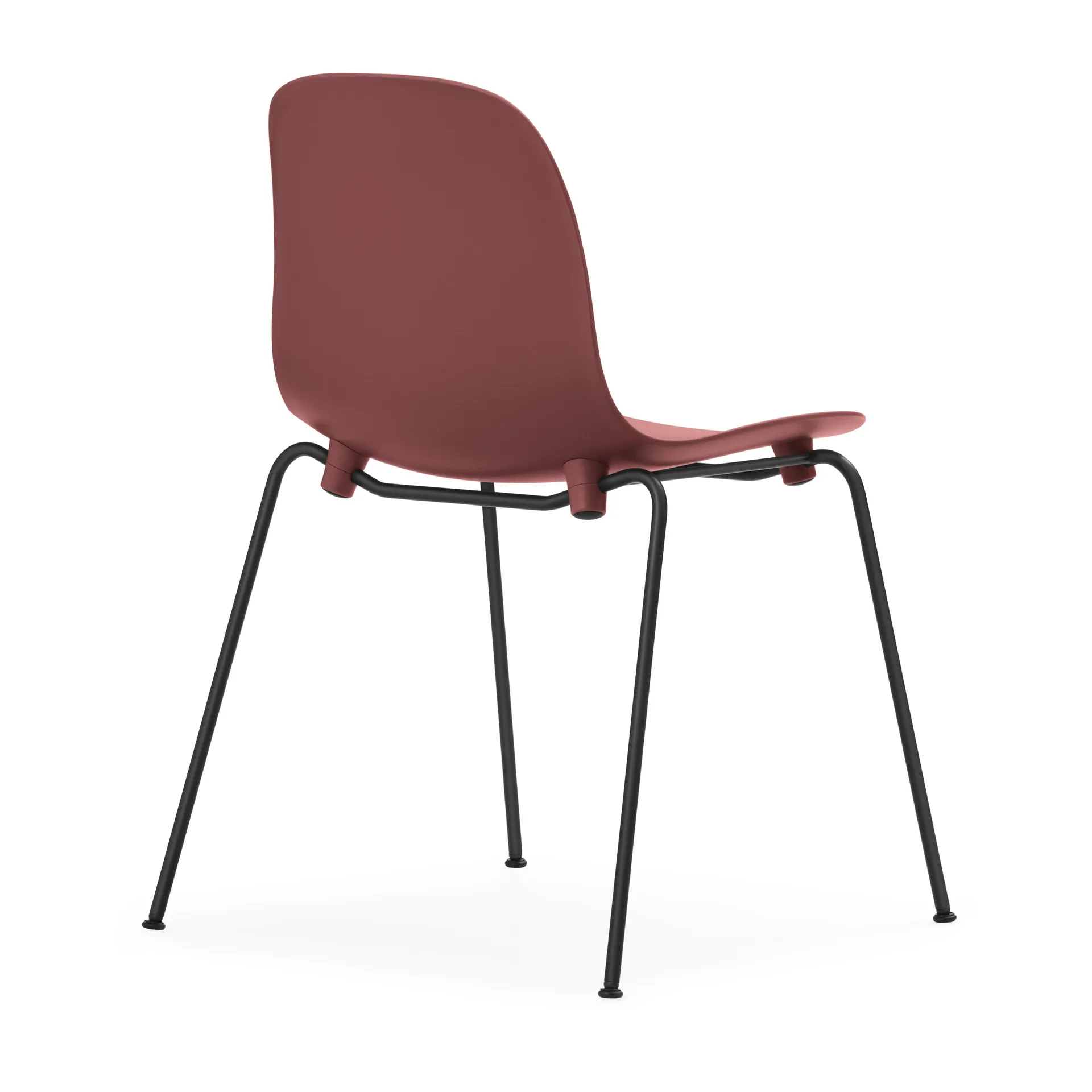 Form Chair staplingsbar stol svarta ben 2-pack, Röd Normann Copenhagen