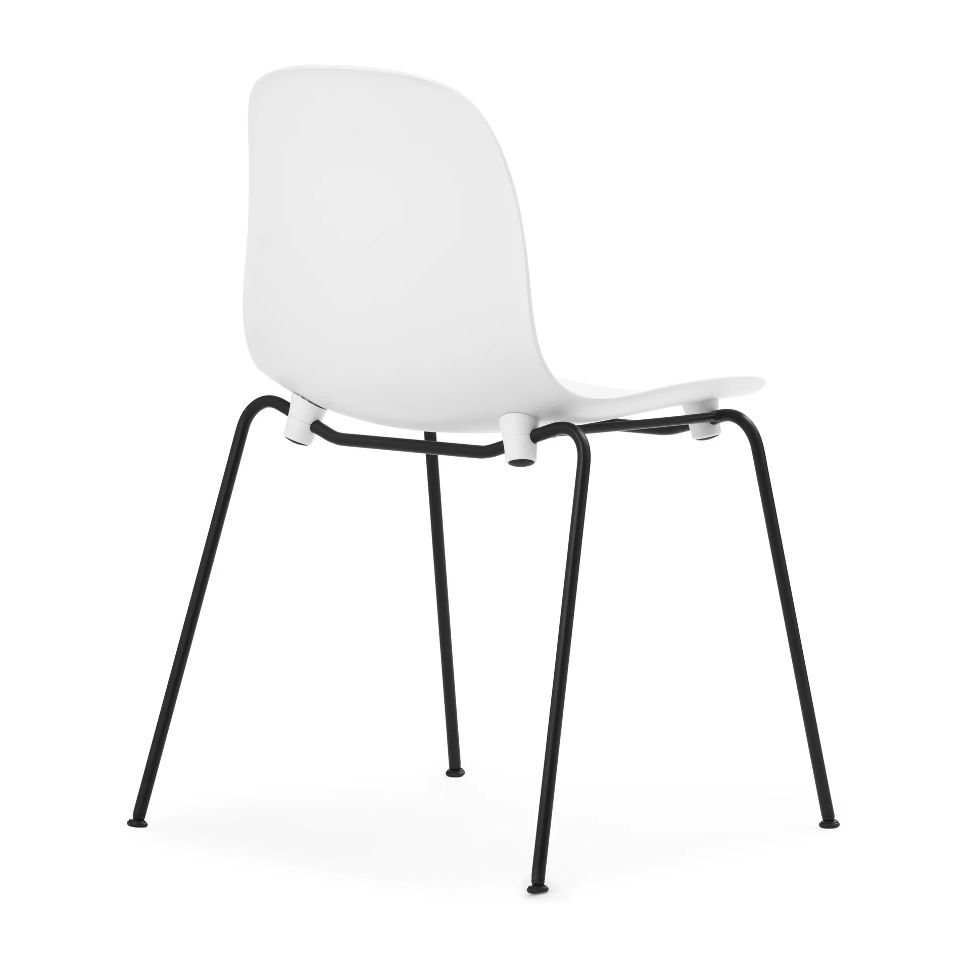 Form Chair staplingsbar stol svarta ben 2-pack, Vit,  Normann Copenhagen