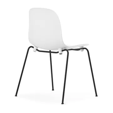 Form Chair staplingsbar stol svarta ben 2-pack, Vit - Normann Copenhagen