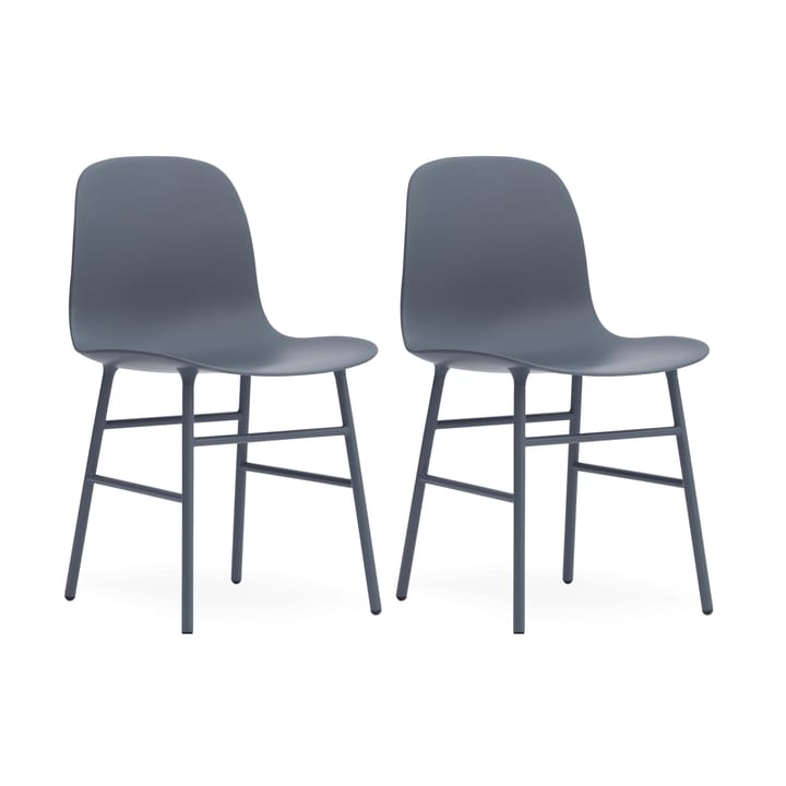 Form Chair stol metallben 2-pack - blå - Normann Copenhagen
