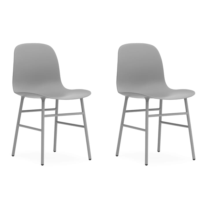 Form Chair stol metallben 2-pack - grå - Normann Copenhagen